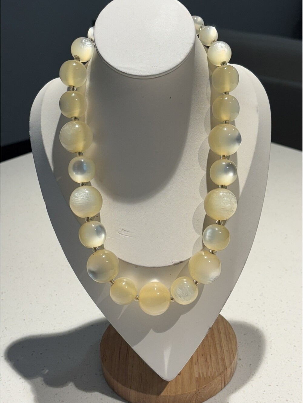 Joan Rivers Bold Yellow Opalescent Moonglow Chunky Statement Necklace